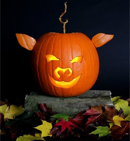 Scary Pig Pumpkin Carving
