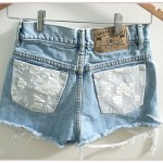 DIY Shorts lace pockets