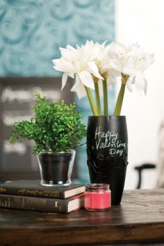 chalkboard paint vase