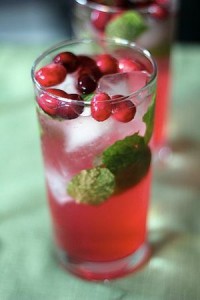 cranberry mojito christmas cocktail