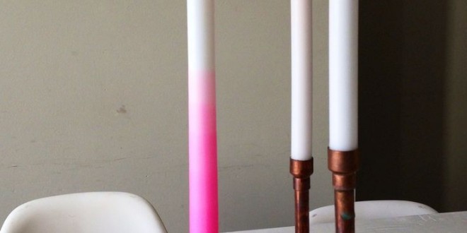dip dye candles pink