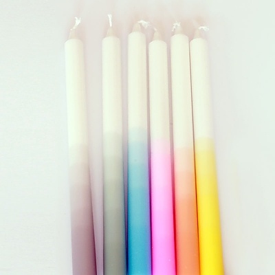 dip dye candles rainbow