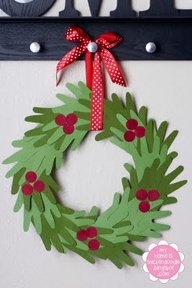 handprint christmas wreath