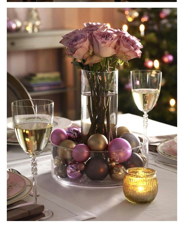 table centrepiece purple